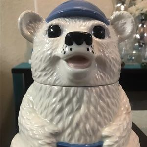 Teddy bear cookie jar 9.5”  Ceramics